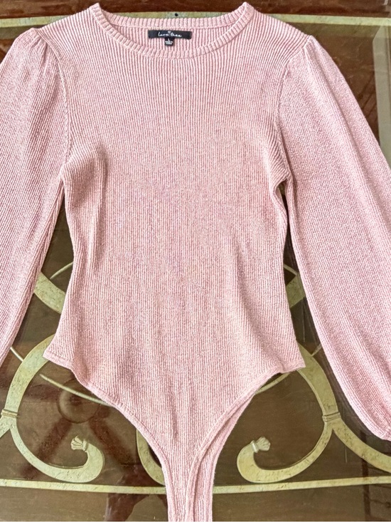 Crewcuts Sweaters - Crewcuts Blush Metallic Ribbed Long-Sleeve Bodysuit